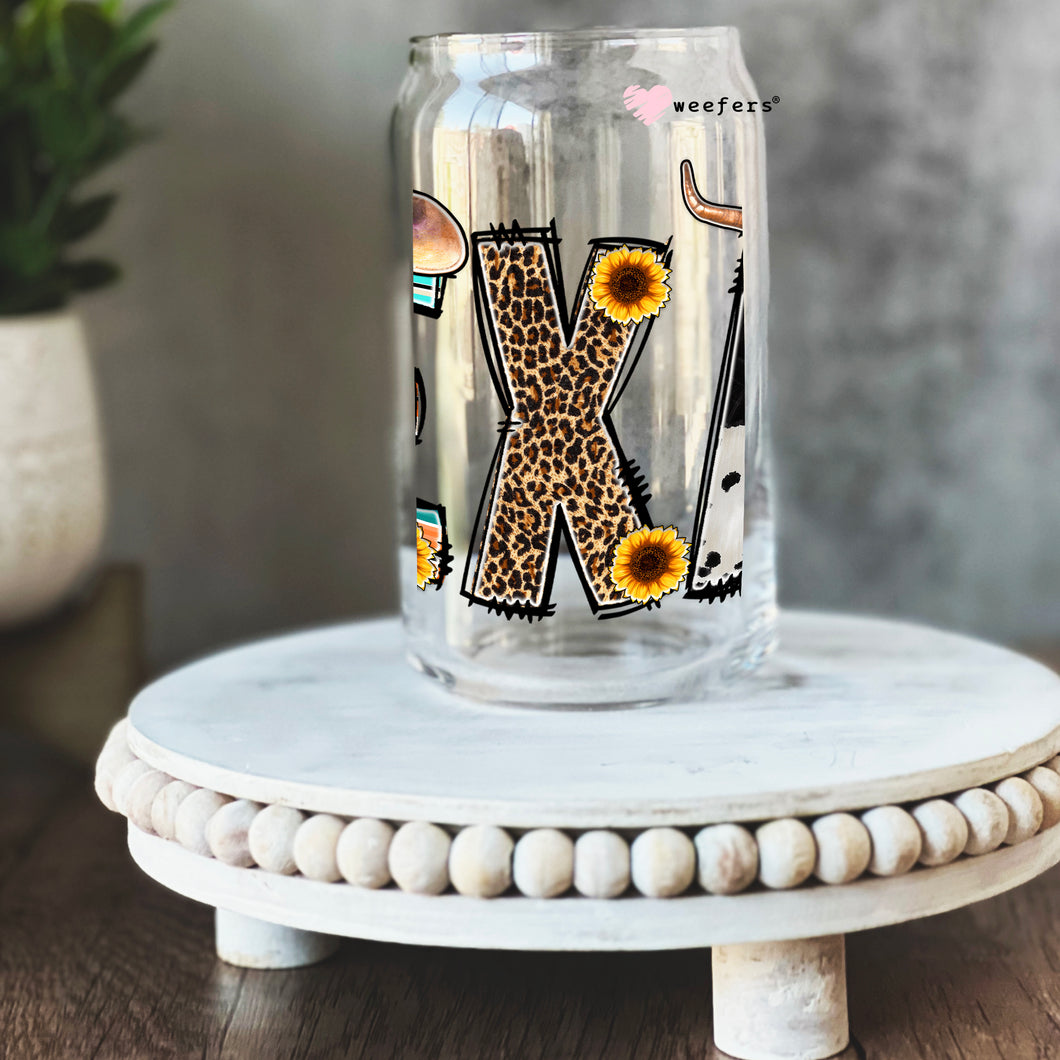 a glass with the letter k painted on it