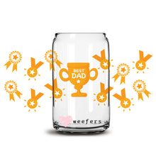 Load image into Gallery viewer, Father&#39;s Day Best Dad Trophy 16oz Libbey Glass Can UV-DTF or Sublimation Wrap - Decal
