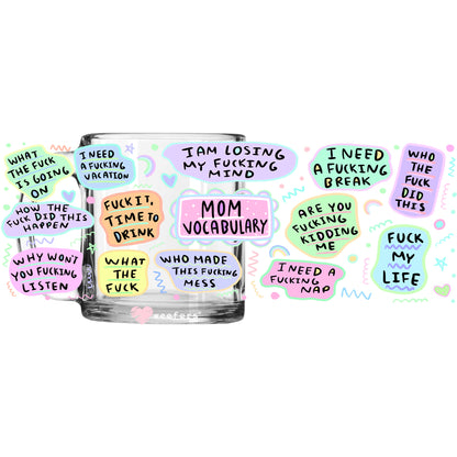 Funny Mom Vocabulary 11oz Coffee Mug UV DTF or Sublimation Wrap - Decal - Weefers