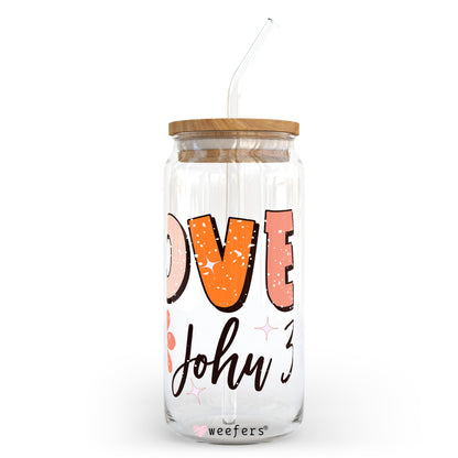 Loved John 3:16 20oz Libbey Glass Can, 34oz Hip Sip, 40oz Tumbler UV DTF or Sublimation Decal Transfer - Weefers