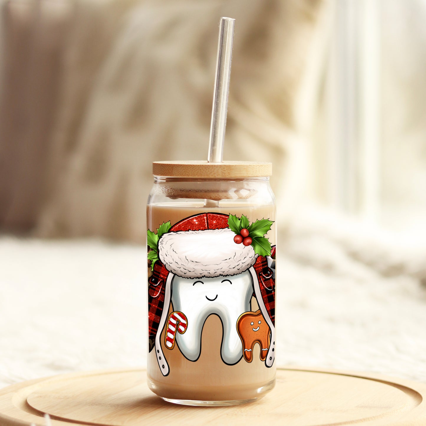 Christmas Clark Dentist 16oz Libbey Glass Can UV DTF or Sublimation Wrap - Decal - Weefers