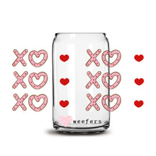 Load image into Gallery viewer, Valentine Cookie Heart XOXO Libbey Glass Can Wrap UV-DTF Sublimation Transfers

