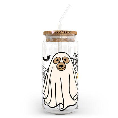 Ghost Dog Halloween 20oz Libbey Glass Can, 34oz Hip Sip, 40oz Tumbler UV DTF or Sublimation Decal Transfer - Weefers