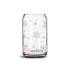Load image into Gallery viewer, Grey Snowflakes 16oz Libbey Glass Can UV-DTF or Sublimation Wrap - Decal
