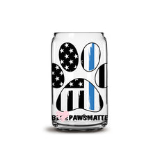 Load image into Gallery viewer, BluePawsmatter Ver 2 Police 16oz Libbey Glass Can UV-DTF or Sublimation Wrap - Decal
