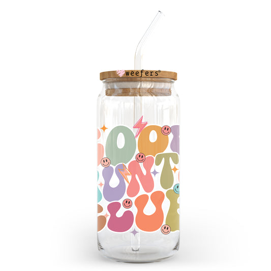 Cool Aunts Club Groovy 20oz Libbey Glass Can UV DTF or Sublimation Wrap - Decal Transfer Weefers