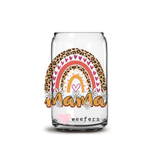 Load image into Gallery viewer, Mama Boho Rainbow White Flowers 16oz Libbey Glass Can UV DTF or Sublimation Cup Wrap - Decal Transfer - Weefers
