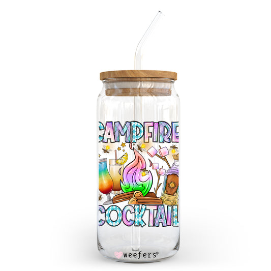 Campfire Cocktail 20oz Libbey Glass Can, 34oz Hip Sip, 40oz Tumbler UV DTF or Sublimation Decal Transfer - Weefers