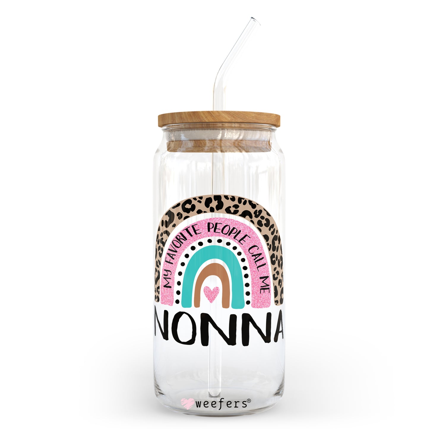 Mother's Day Nonna Boho Rainbow 20oz Libbey Glass Can, 34oz Hip Sip, 40oz Tumbler UV DTF or Sublimation Decal Transfer - Weefers