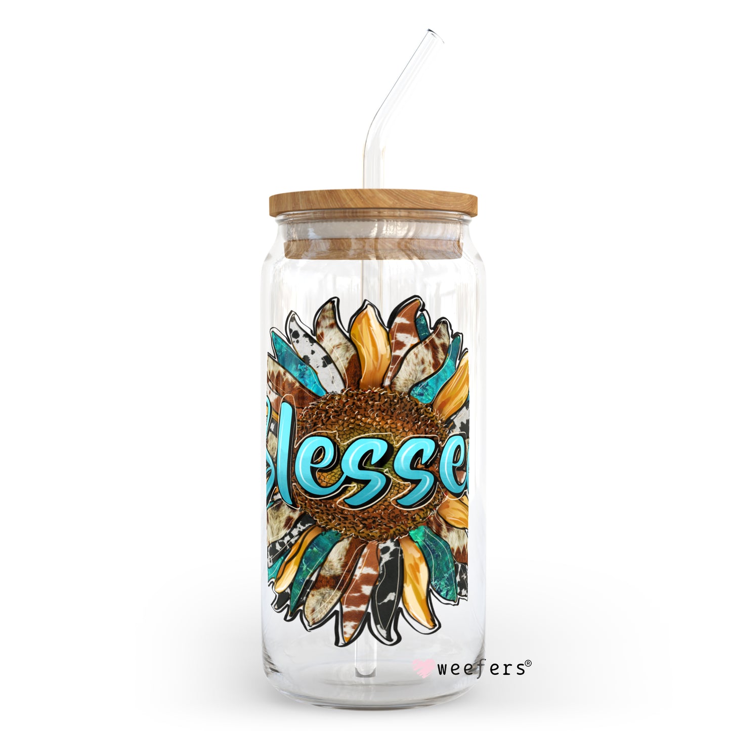 Western Blessed Mom 20oz Libbey Glass Can, 34oz Hip Sip, 40oz Tumbler UV DTF or Sublimation Decal Transfer - Weefers