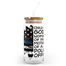 Load image into Gallery viewer, Christian Police Officer 20oz Libbey Glass Can UV-DTF or Sublimation Wrap - Decal
