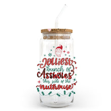 Load image into Gallery viewer, Jolliest bunch of as*holes this side of the Nuthouse Christmas 20oz Libbey Glass Can, 34oz Hip Sip, 40oz Tumbler UVDTF or Sublimation Decal Transfer
