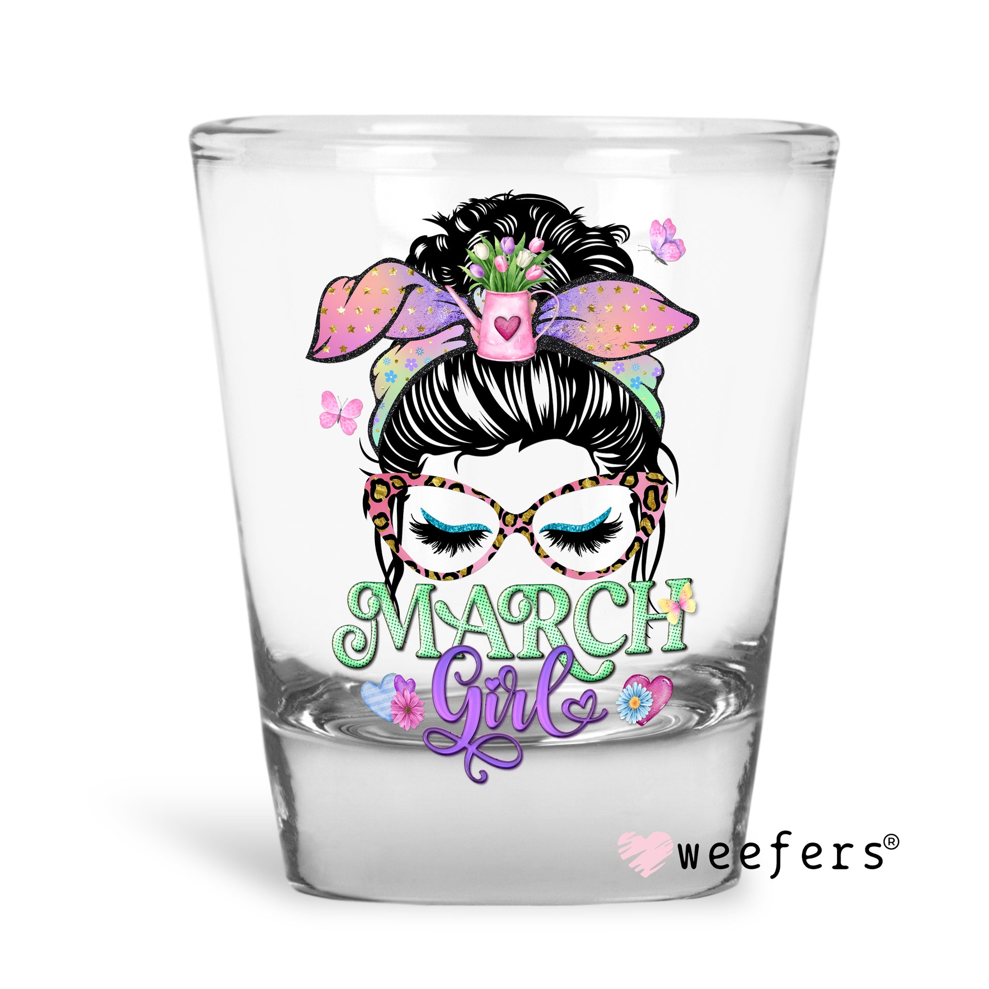 March Girl Shot Glass Short UV DTF or Sublimation Wrap - Decal - Weefers