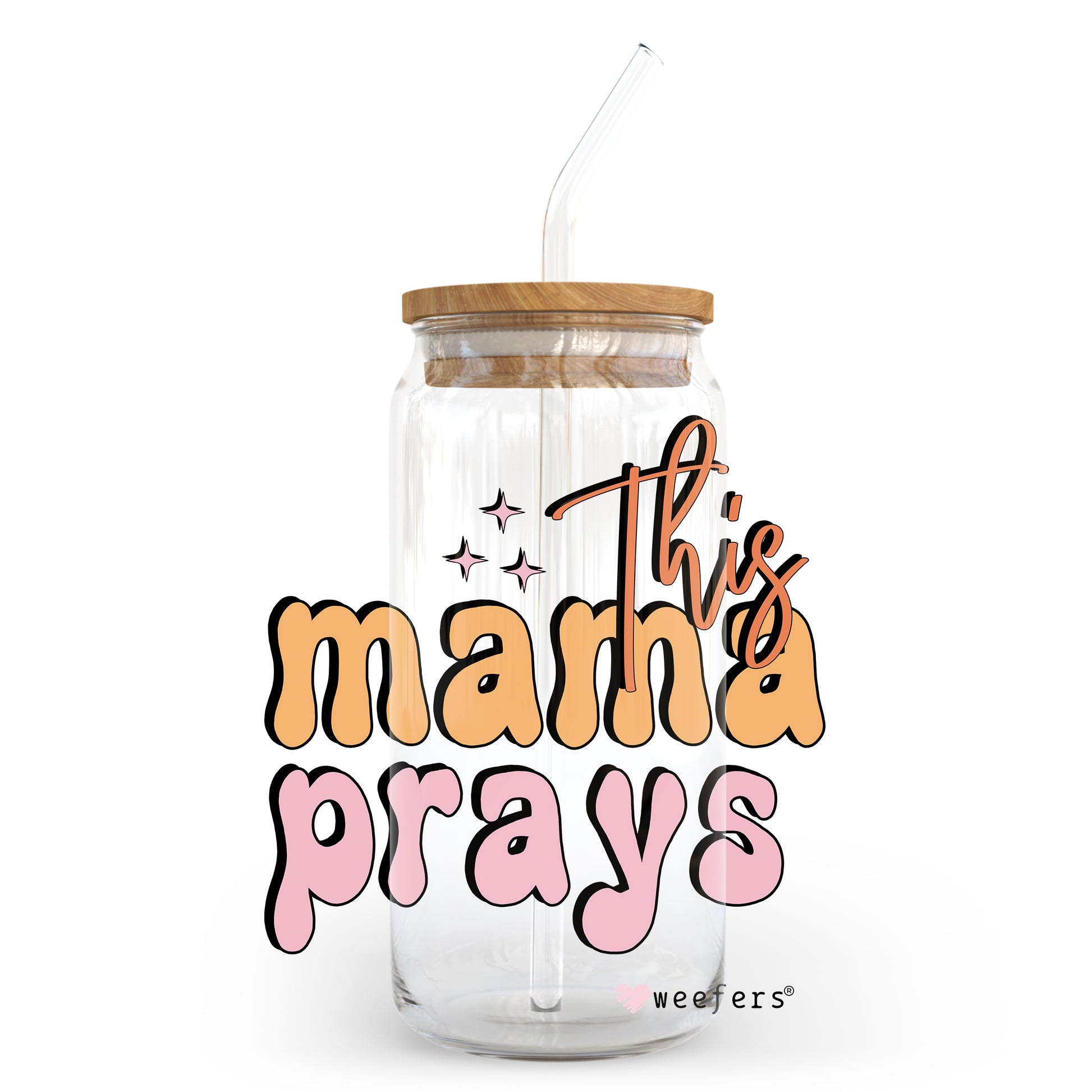 This Mama Prays 20oz Libbey Glass Can, 34oz Hip Sip, 40oz Tumbler UV DTF or Sublimation Decal Transfer - Weefers