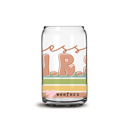 Retro Blessed Nurse  16oz Libbey Glass Can UV DTF or Sublimation Wrap - Decal - Weefers