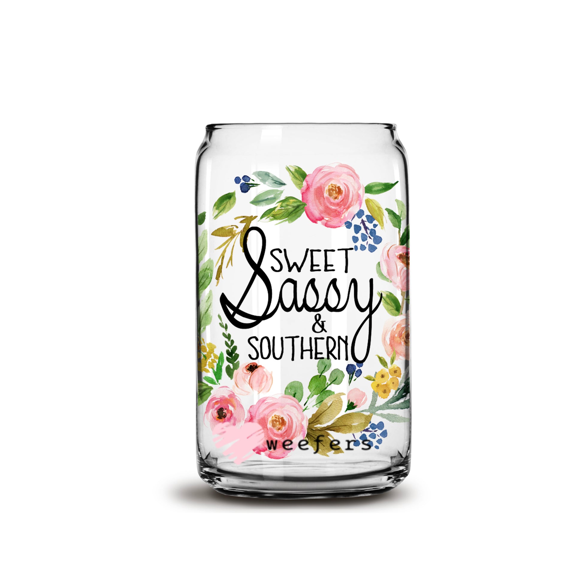 Sweet Sassy and Southern 16oz Libbey Glass Can UV DTF or Sublimation Wrap - Decal - Weefers