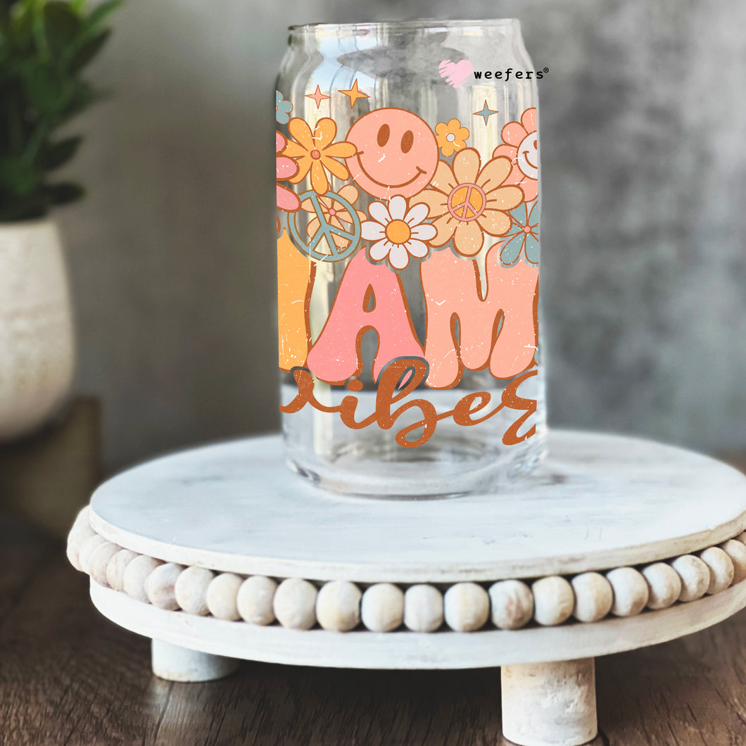 Boho Mama Vibes 16oz Libbey Glass Can UV-DTF or Sublimation Wrap - Decal