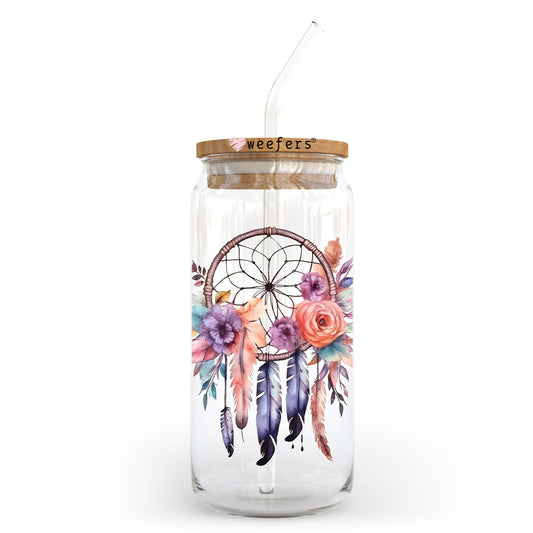 Dreamcatcher Purple 20oz Libbey Glass Can UV DTF or Sublimation Wrap - Decal Transfer Weefers