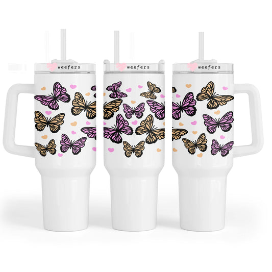 Butterflies Oh My 40oz Tumbler UV DTF or Sublimation Wrap - Decal - Weefers