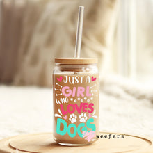 Load image into Gallery viewer, This Girl Loves Dogs 16oz Libbey Glass Can UV-DTF or Sublimation Wrap - Decal
