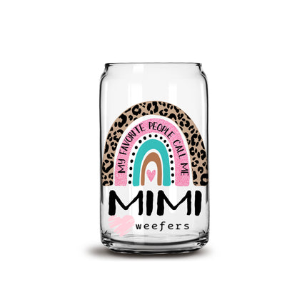 Mother's Day Mimi Boho Rainbow Libbey Glass Can UV DTF or Sublimation Wrap - Decal - Weefers