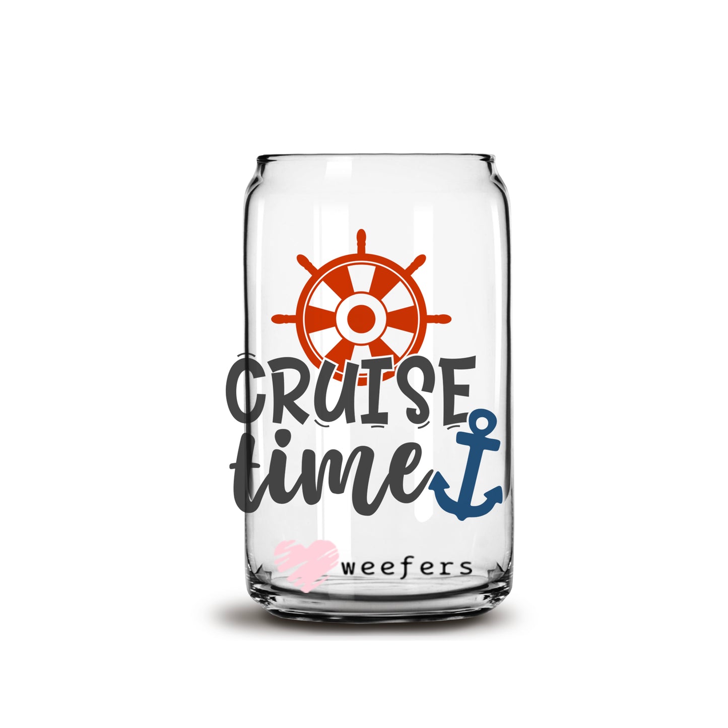 Cruise Time 16oz Libbey Glass Can UV DTF or Sublimation Wrap - Decal - Weefers