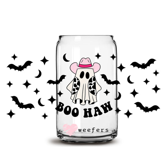 Boo Haw Cowboy Ghost 16oz Libbey Glass Can UV DTF or Sublimation Wrap - Decal - Weefers