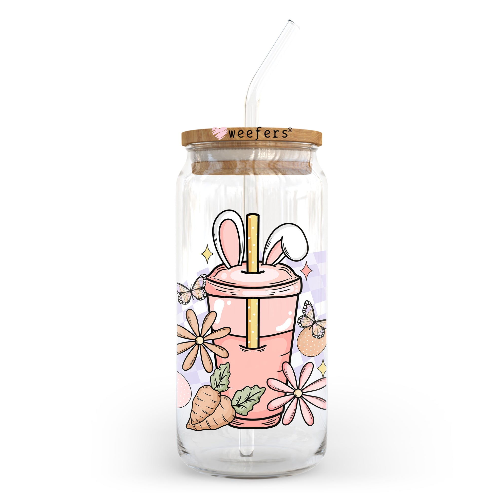 Easter Coffee 20oz Libbey Glass Can UV DTF or Sublimation Wrap - Decal Transfer - Weefers