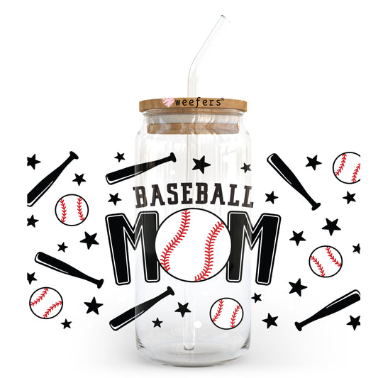 Baseball Mom 20oz Libbey Glass Can, 34oz Hip Sip, 40oz Tumbler UV DTF or Sublimation Decal Transfer - Weefers