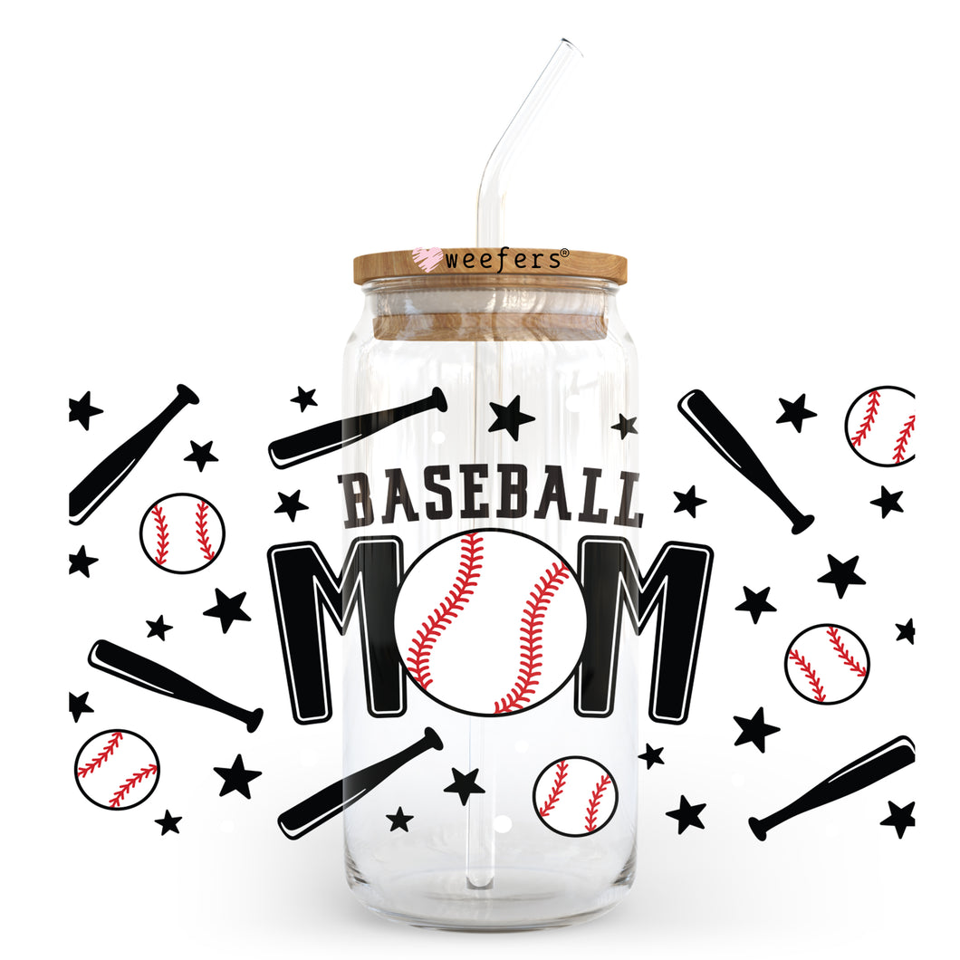 Baseball Mom 20oz Libbey Glass Can, 34oz Hip Sip, 40oz Tumbler UVDTF or Sublimation Decal Transfer