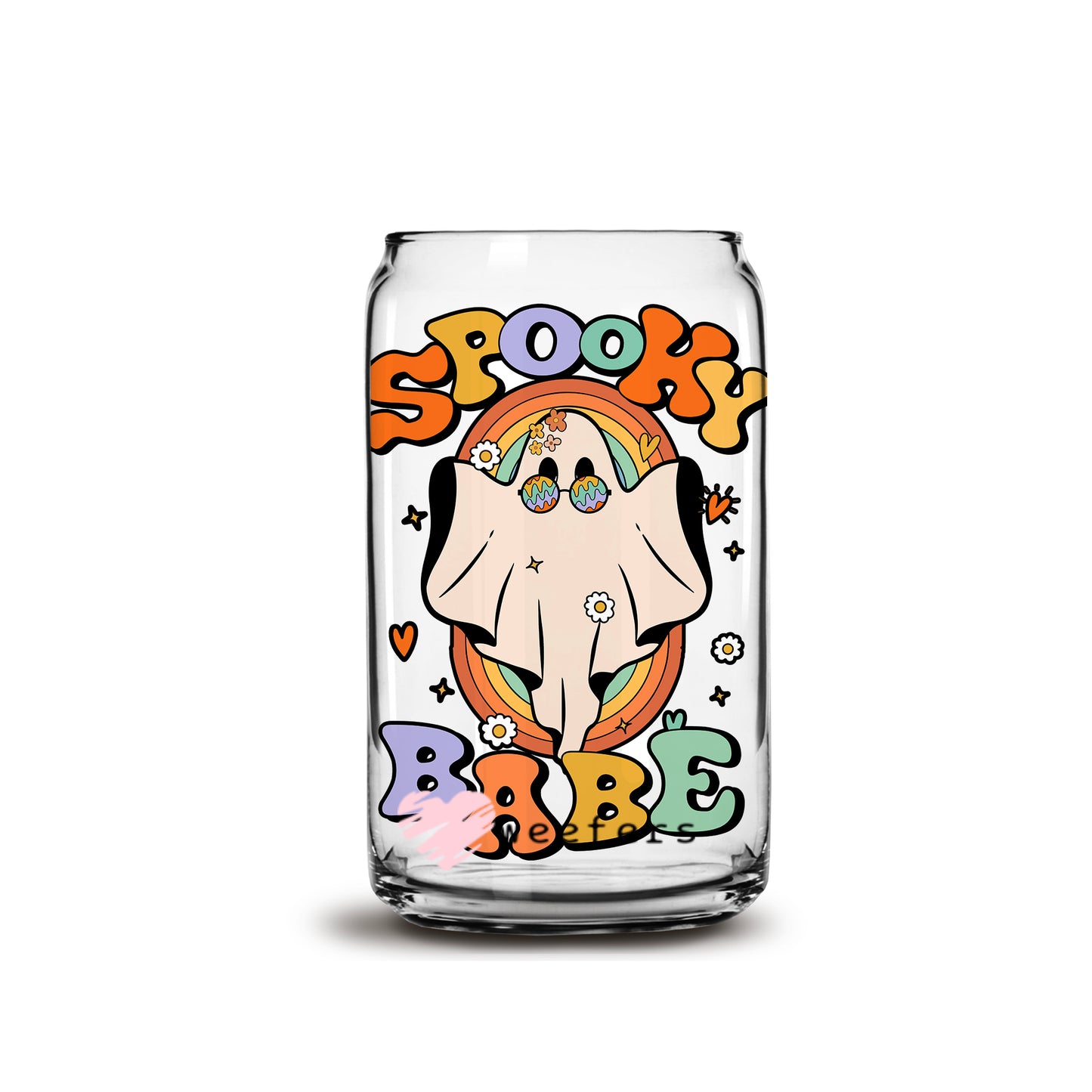 Spooky Babe Halloween 16oz Libbey Glass Can UV DTF or Sublimation Wrap - Decal - Weefers