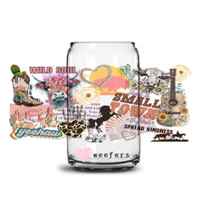 Load image into Gallery viewer, Country Girl Quotes 16oz Libbey Glass Can UV-DTF or Sublimation Wrap - Decal
