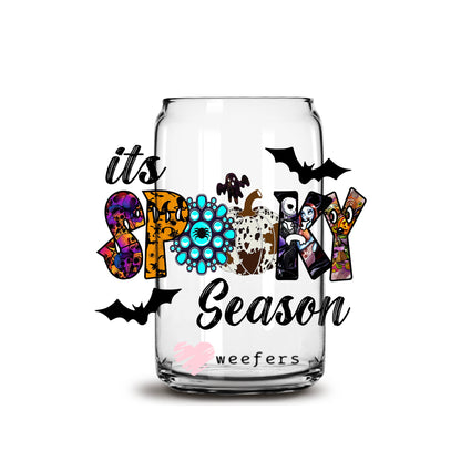 Spooky Season Western 16oz Libbey Glass Can UV DTF or Sublimation Wrap - Decal - Weefers