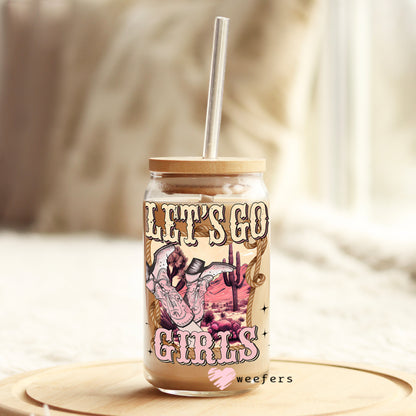 Let's Go Girls Western 16oz Libbey Glass Can UV DTF or Sublimation Wrap - Decal - Weefers