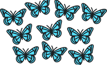 Load image into Gallery viewer, Blue Butterflies Cold Cup Vinyl Wrap - No Hole Weefers
