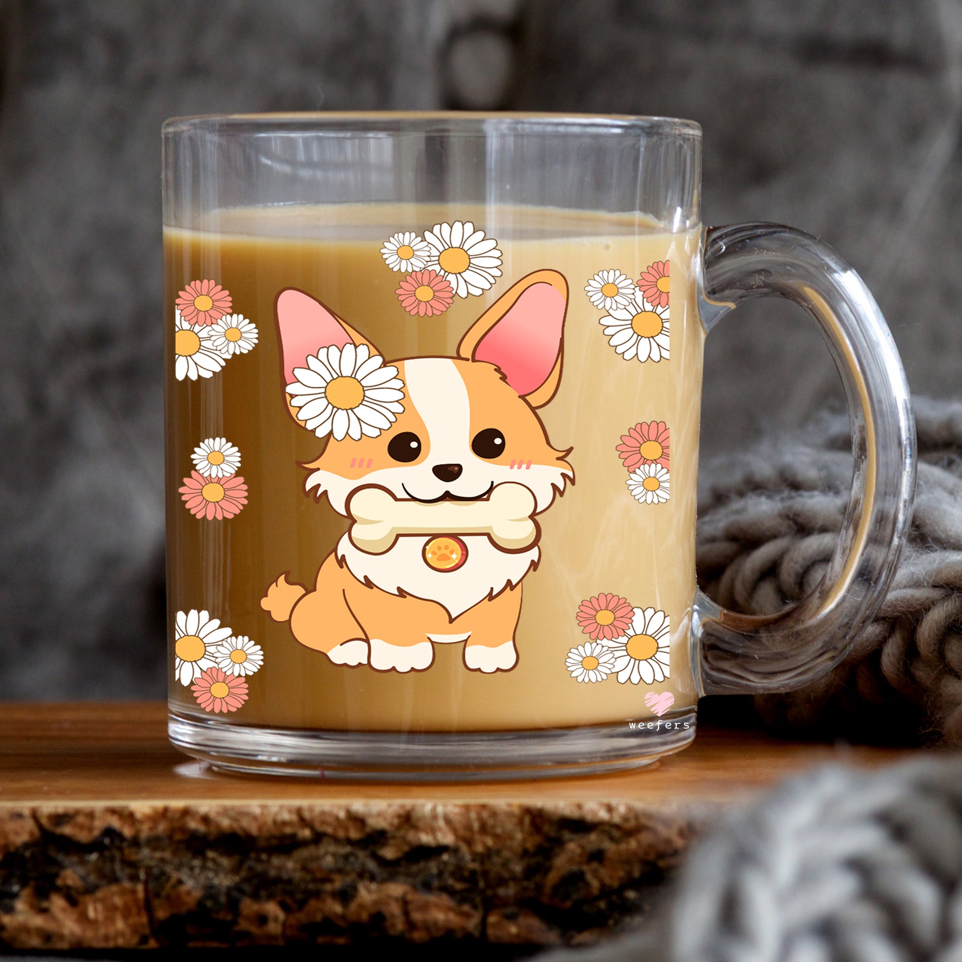 Happy Corgi's 11oz Coffee Mug UV DTF or Sublimation Wrap - Decal - Weefers