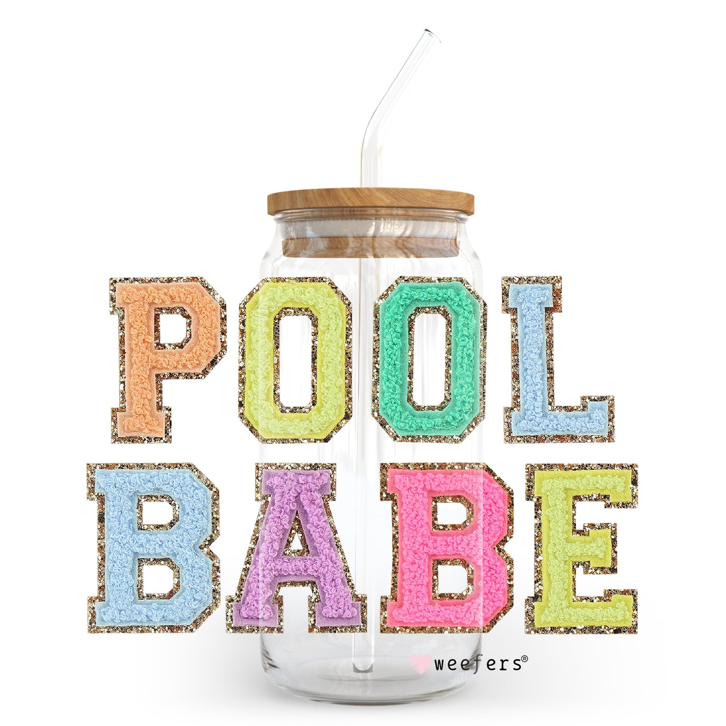 Pool Babe 20oz Libbey Glass Can, 34oz Hip Sip, 40oz Tumbler UV DTF or Sublimation Decal Transfer - Weefers