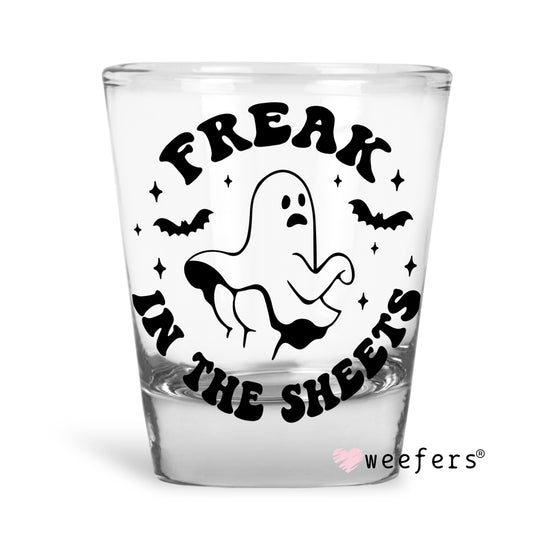 Freak in the Sheets Halloween Shot Glass Short UV DTF or Sublimation Wrap - Decal - Weefers