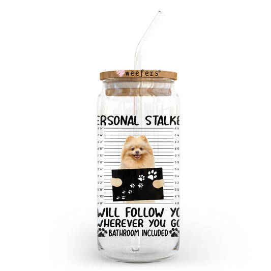 Pomeranian Mugshot 20oz Libbey Glass Can UV DTF or Sublimation Wrap - Decal Weefers