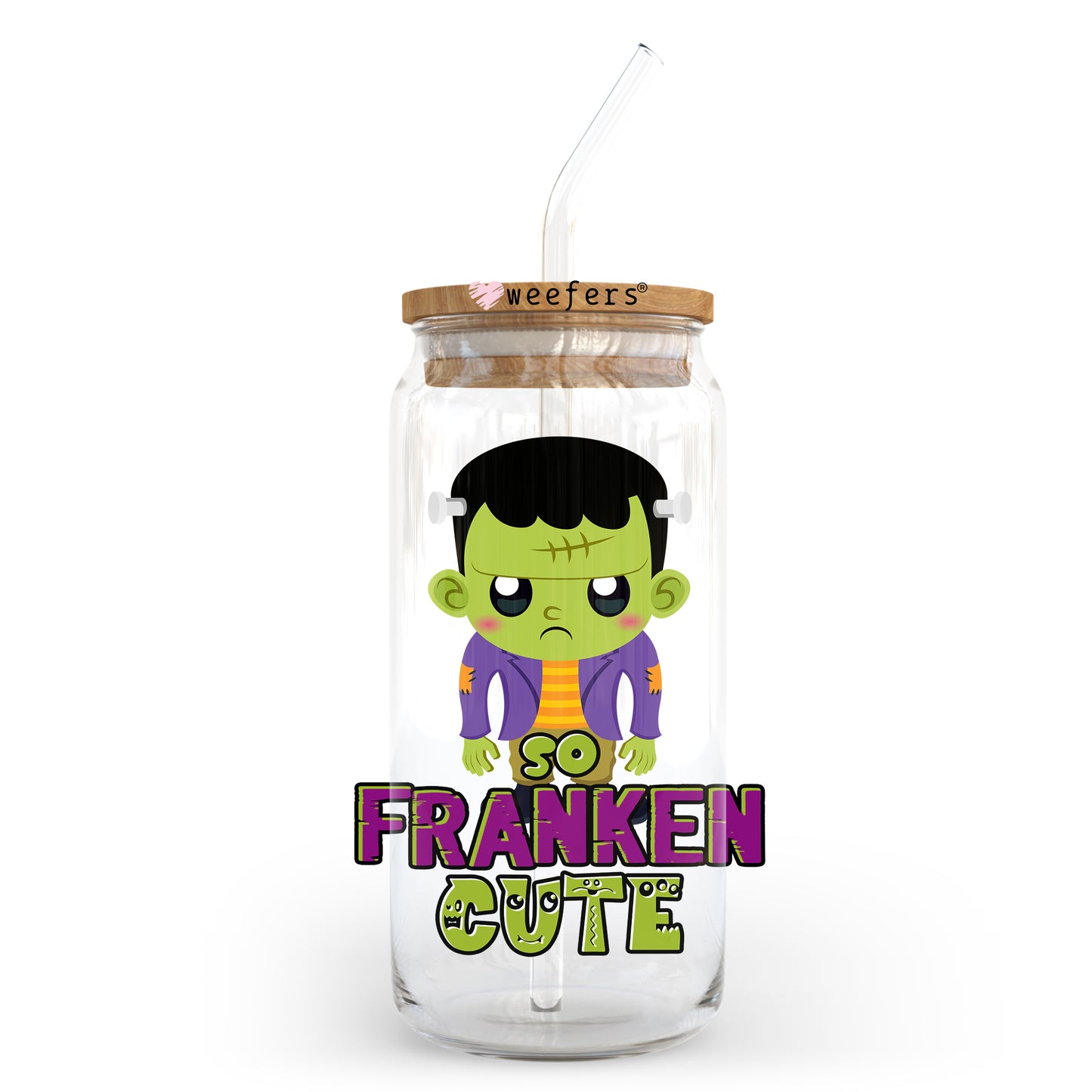 Fraken Cutie Halloween 20oz Libbey Glass Can, 34oz Hip Sip, 40oz Tumbler UV DTF or Sublimation Decal Transfer - Weefers