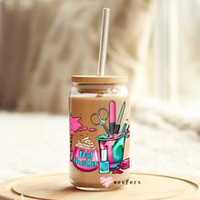 Load image into Gallery viewer, Nail Hustler 16oz Libbey Glass Can UV-DTF or Sublimation Wrap - Decal
