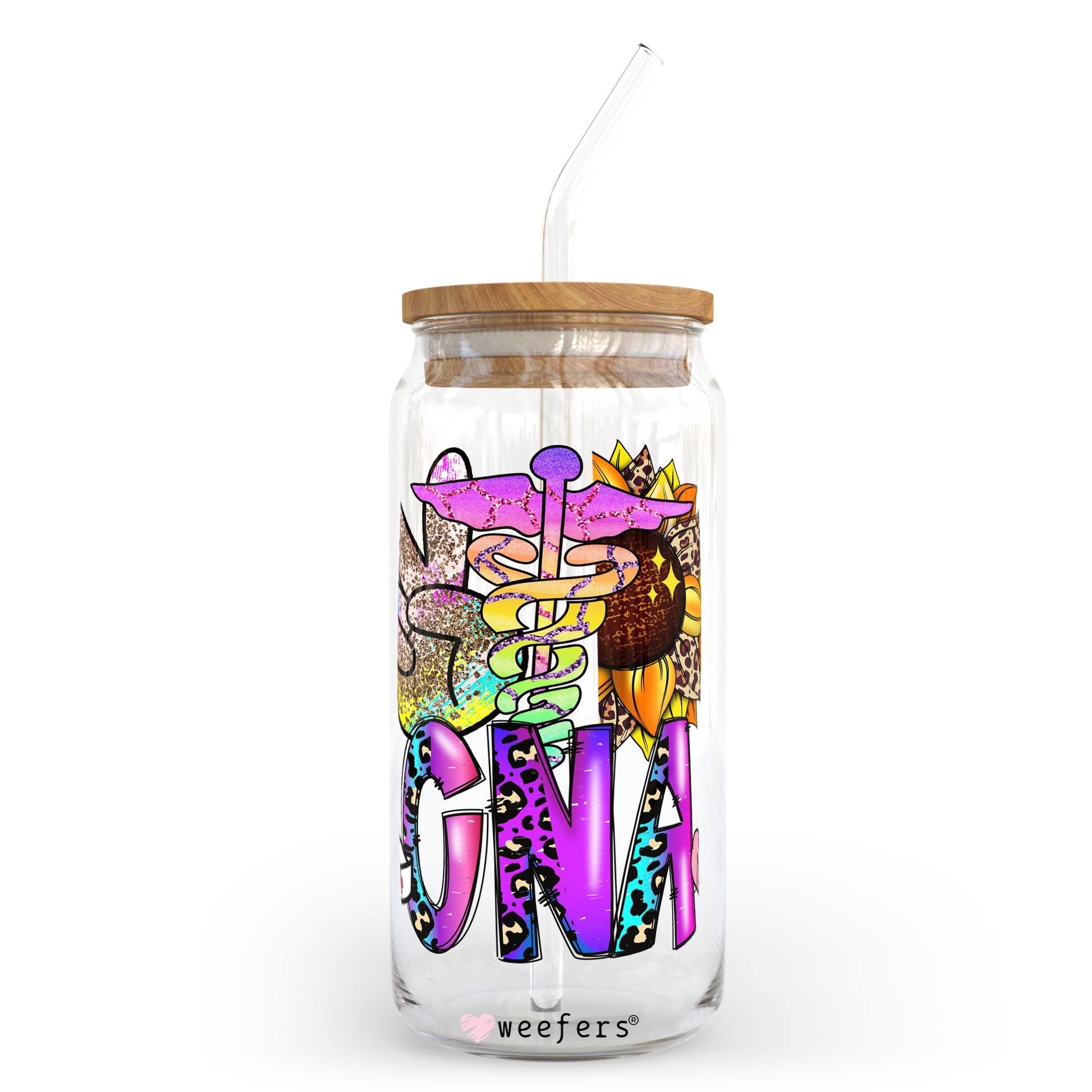 Peace Love CNA 20oz Libbey Glass Can, 34oz Hip Sip, 40oz Tumbler UV DTF or Sublimation Decal Transfer - Weefers