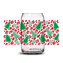 Load image into Gallery viewer, a glass jar with a red and green christmas tree on it
