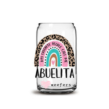 Load image into Gallery viewer, Mother&#39;s Day Abuelita Boho Rainbow  16oz Libbey Glass Can Cup UV-DTF or Sublimation Wrap - Decal
