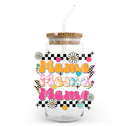 Mama Stacked Colorful 20oz Libbey Glass Can UV DTF or Sublimation Wrap - Decal Transfer - Weefers