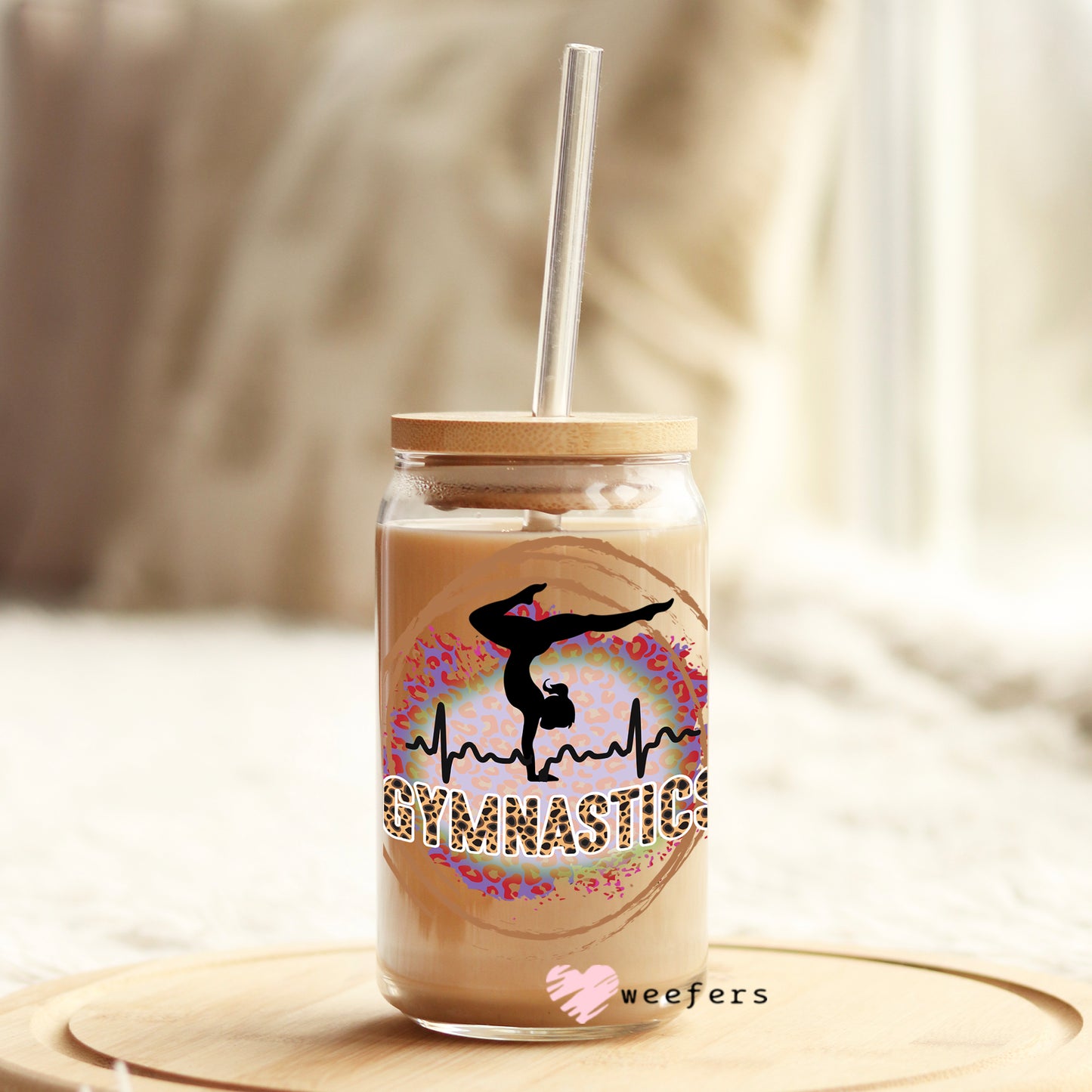 Gymnastics 16oz Libbey Glass Can UV DTF or Sublimation Wrap - Decal - Weefers