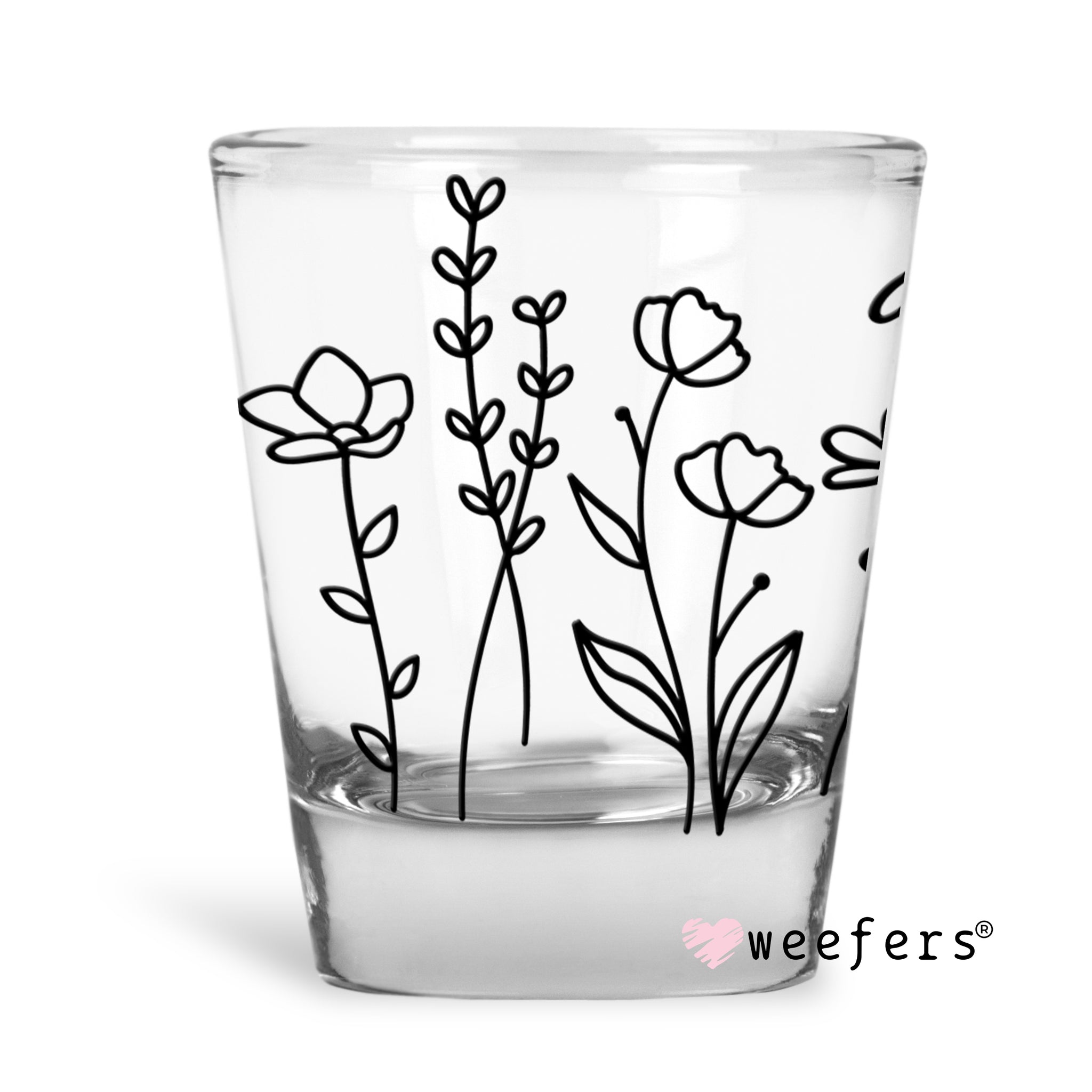 Wildflower Can Glass Personalized Glass Cup Minimal Flower 