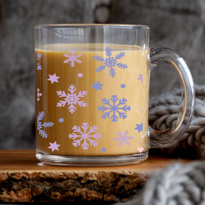 Purple and Lavender Snowflakes Christmas 11oz Coffee Mug UV DTF or Sublimation Wrap - Decal - Weefers