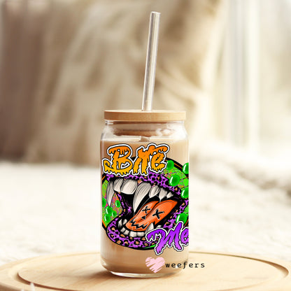 Bite Me Halloween 16oz Libbey Glass Can UV DTF or Sublimation Wrap - Decal - Weefers