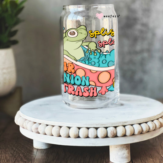 Splish Splash Your Opinion is Trash 16oz Libbey Glass Can UV DTF or Sublimation Cup Wrap - Decal Transfer Weefers